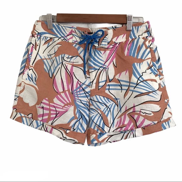 J. Crew Pants - J. Crew Linen Blend Tropical Print Cuff Shorts